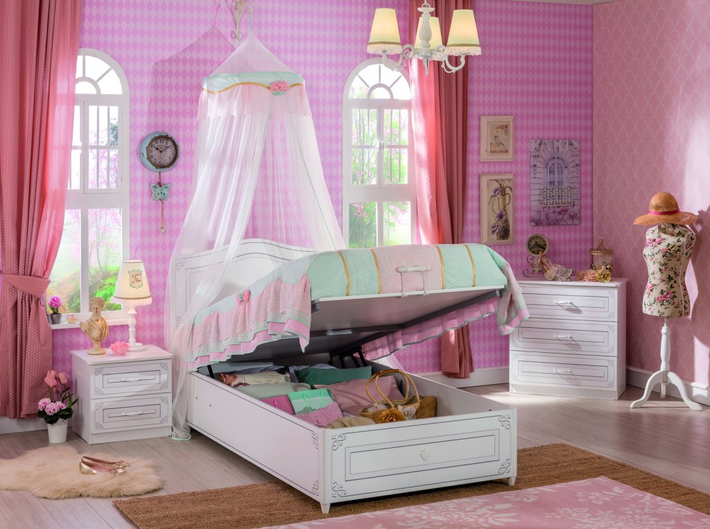 Кровать с подъемным механизмом белая односпальная 100х200 см Selena CILEK SELENA 00-3832347 Белый Santreyd - Вид №1