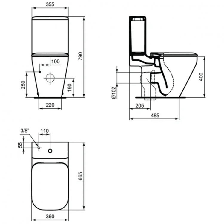 K404901 Бачок для унитаза Ideal Standard TONIC II - Вид №2