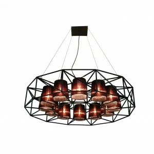 Люстра дизайнерская Splitsecond черная коричневая 10174-12L SUPERNW ДИЗАЙНЕРСКИЕ, КОЛЕСО 056691 Черный