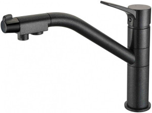Смеситель ZorG Clean Water ZR 401 KF ЧЕРНЫЙМЕТАЛЛИК для кухонной мойки, черный металлик