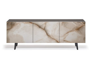 Деревянный шкаф с распашными дверями и керамическими дверями