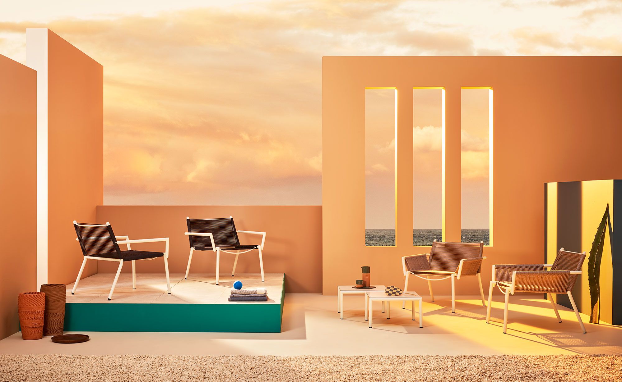 Штабелируемый садовый стул из морской веревки Terraforma Eleven ARCH-00106443 - Вид №1