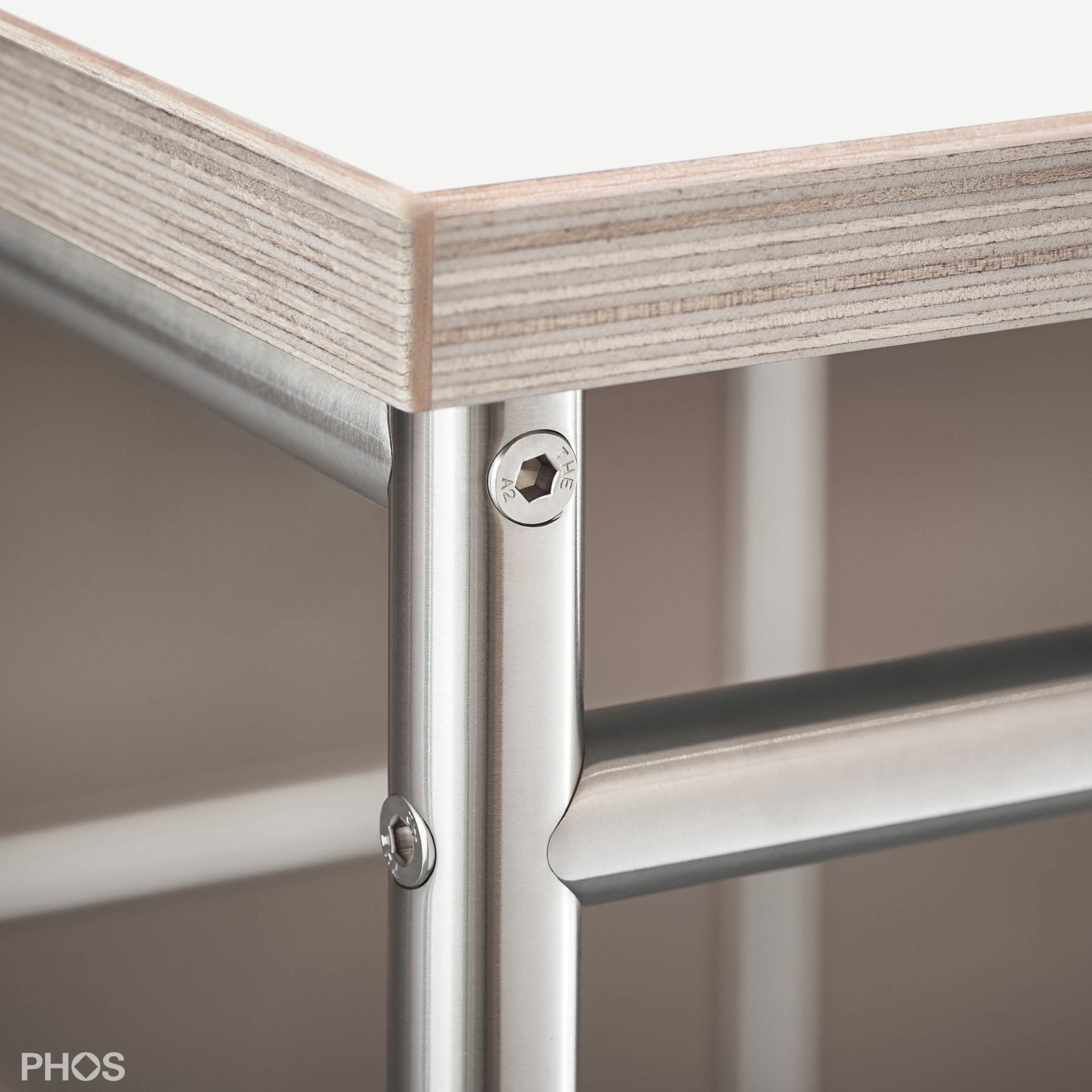 KATI-T1-60x60-MW Стол Karlsruhe - барный стол t1 с белой столешницей - 60 x 60 x 105 см. PHOS  - Вид №5