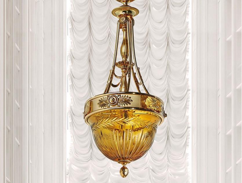 Possoni Illuminazione Люстра из чистого золота с градиентом и янтарным кристаллом Amber 430/sp - Вид №1