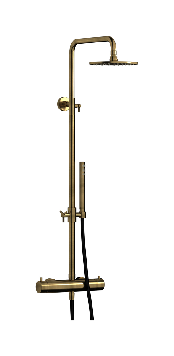 Душевая колонна с термостатом в комплекте с душевым гарнитуром. WE ARE IB mt801mb Modern Bronze Indoor Shower