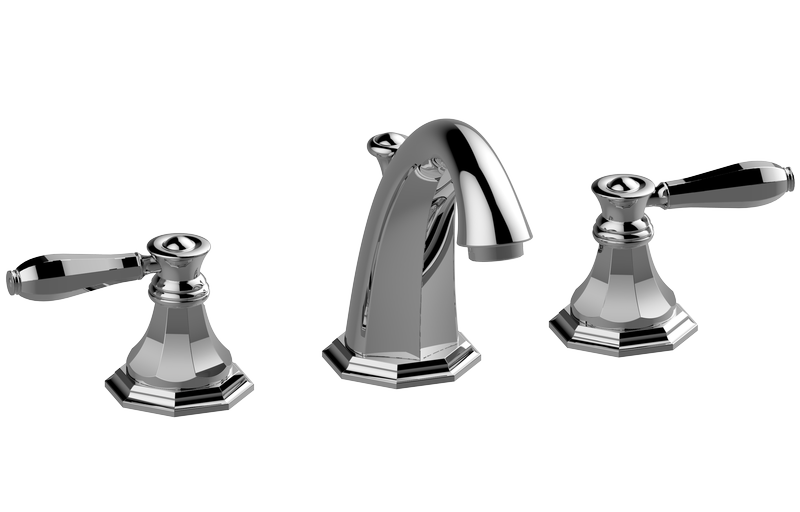 E-1900-LM63L Three-hole washbasin mixer with manual pop-up waste GRAFF Topaz