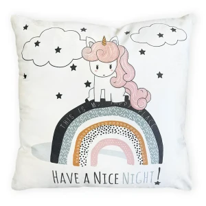 Декоративная подушка SEASONS Радужный единорог 40x40 см 89434245