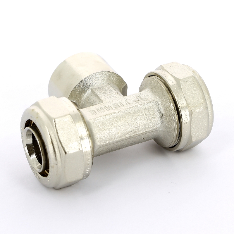 Тройник обжим-В никелированный TIEMME 32х1"х32 1600048 - Вид №2