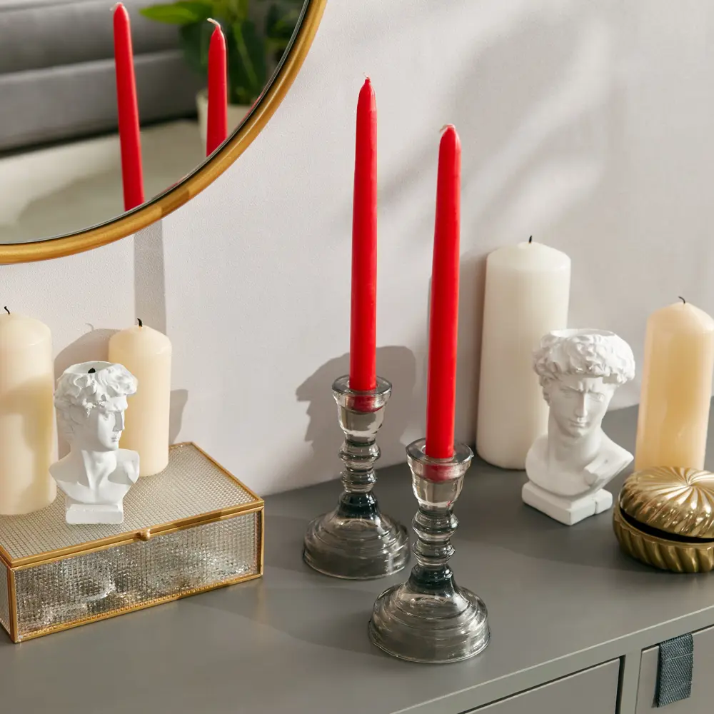 Набор свечей 2.3x24.5 см цвет античный красный 2 шт Santreyd STLM-2164926 - Вид №4