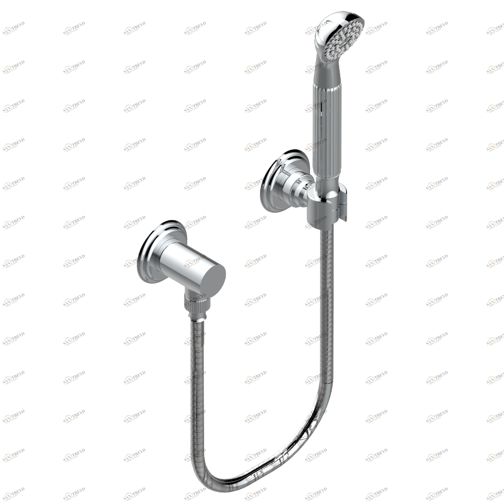 A2E-52 Душ ручной стильный встраиваемый в стену, шланг, стационарный кронштейн и колено для душа Thg-paris Venice Хром A2E 52  A02 CAT.A