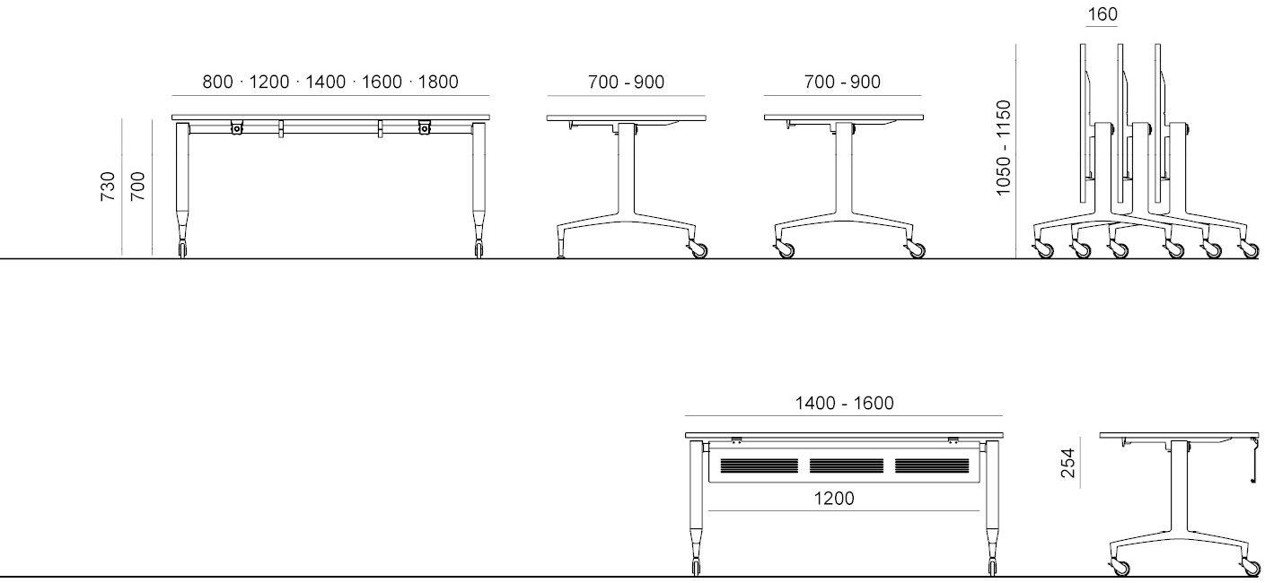 Diemmebi Стол для совещаний прямоугольный со складной столешницей sun-id-1402843 - Вид №1