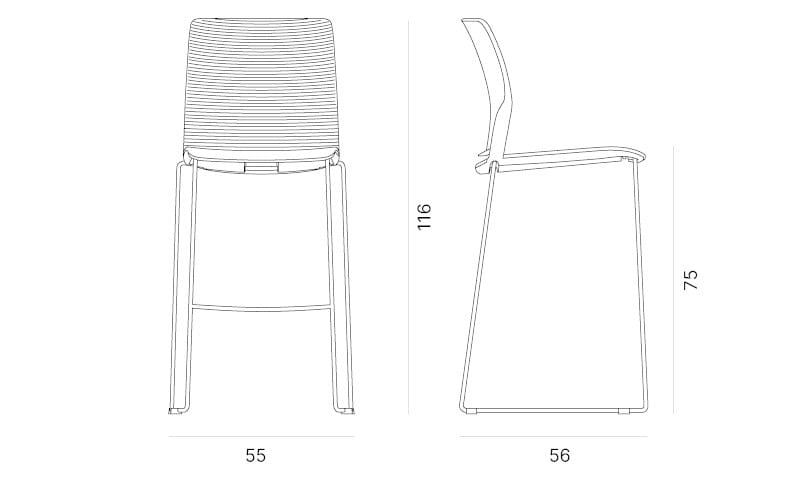 Штабелируемый стул Quadrifoglio Group Design Living ARCH-00023173 - Вид №11