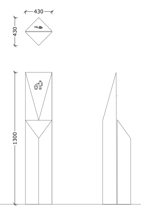 Наружная стальная стойка для мусора Studio Città киригами ARCH-00057183 - Вид №1