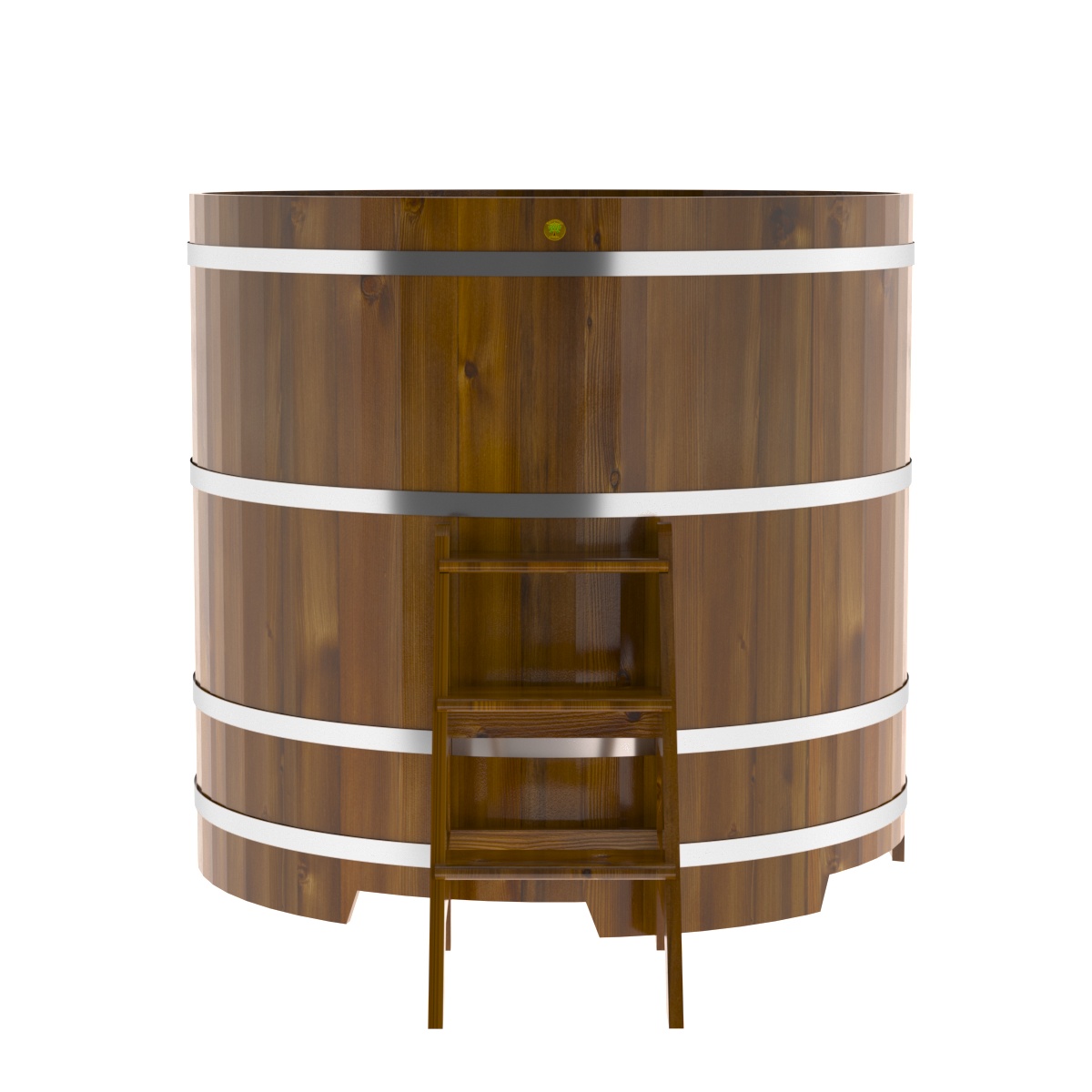 2236 Купель круглая из лиственницы Рустик d=1,50х1,4 морёная Alyarus  - Вид №4