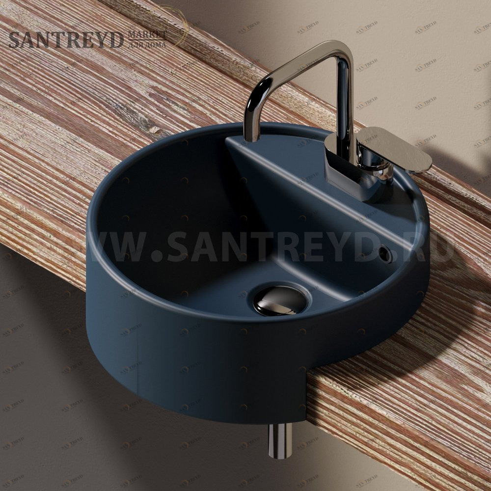 5054-42.7016 Полувстраиваемая раковина консольная 50 см антрацая Flaminia Twin Ceramica Flaminia 5054427016