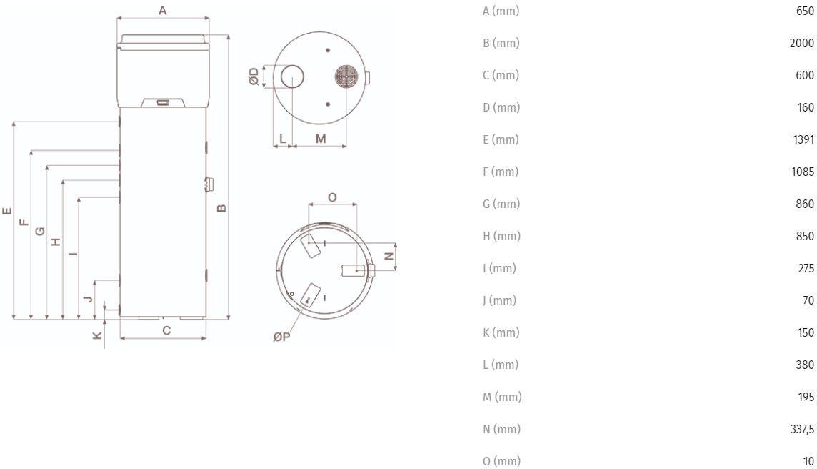 Vortice Напольный водонагреватель с тепловым насосом Vort wb hp fenice 45097 - Вид №1