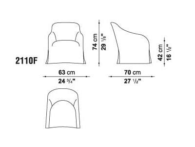 Тканевое кресло с подлокотниками Maxalto ARCH-00126992 - Вид №4