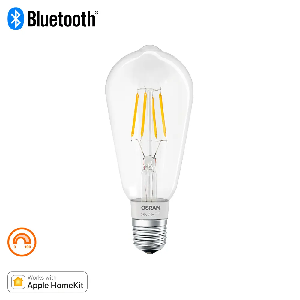 Лампа умная светодиодная Osram Smart Plus E27 220-240 В 5.5 Вт эдисон прозрачная 650 лм, теплый белый свет LEDVANCE STLM-2053381 - Вид №2