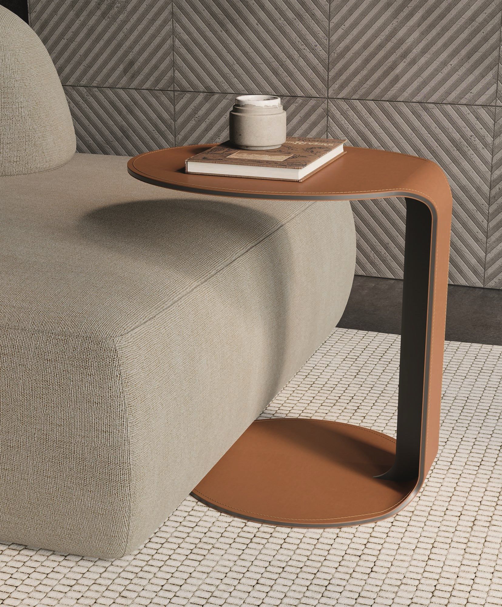 Низкий журнальный столик из кожи Dall'Agnese BEAM ARCH-00048374 - Вид №3