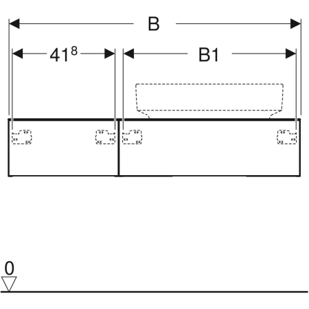 501.181.00.1 Шкафчик для накладной раковины Geberit VariForm, с двумя выдвижными ящиками, полкой и сифоном Geberit  - Вид №3