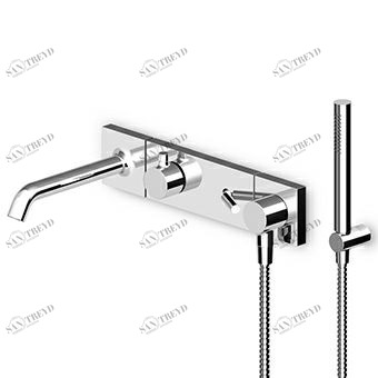 ZP8044 - R99696 Смеситель для ванны и душа, однорычажный, с переключателем на 3 направления и душевым комплектом. Zucchetti Pan 