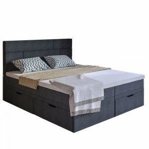 Кровать двуспальная 160х200 серая "Домино" BELABEDDING ДОМИНО 131576 Черный