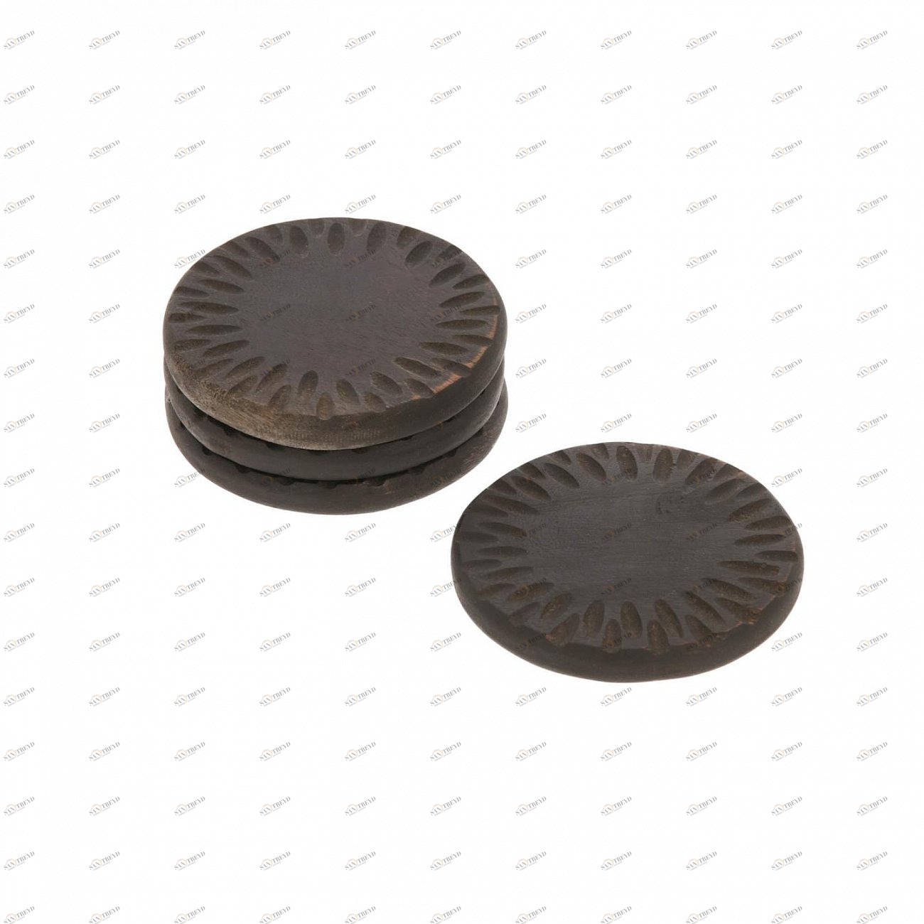 Подставка деревянная круглая резная Djene от La Forma LA FORMA DJENE 00-3865315 Коричневый 