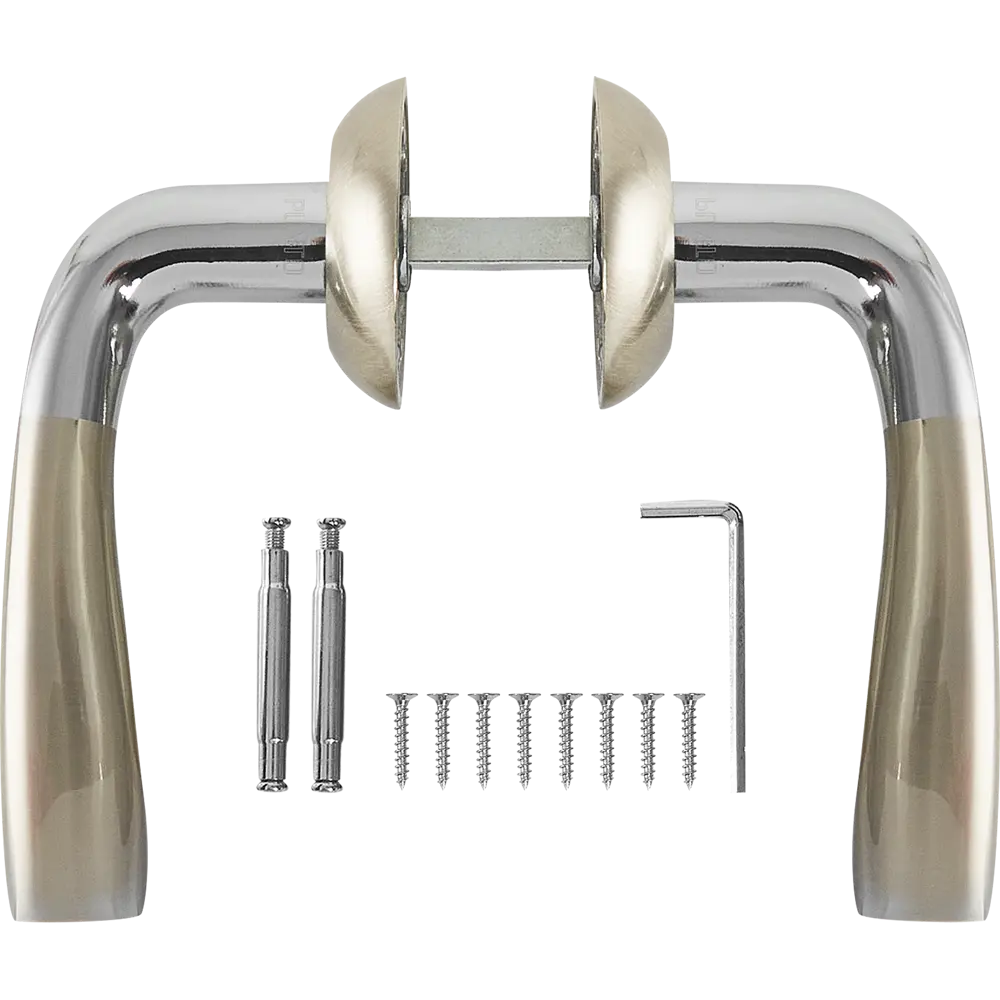Дверные ручки Punto Bona без запирания цвет матовый никель/хром STLM-2036524 - Вид №1