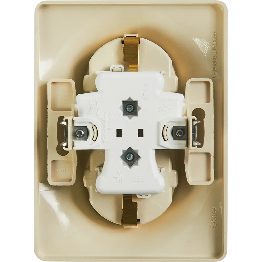 Schneider Electric Glossa — двойная розетка с заземлением, бежевая 86710161 STLM-0070782 - Вид №3