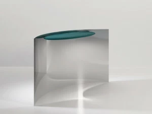 Secolo Tangent Консоль из метала c матовой/глянцевой лакированной деревянной столешницей.