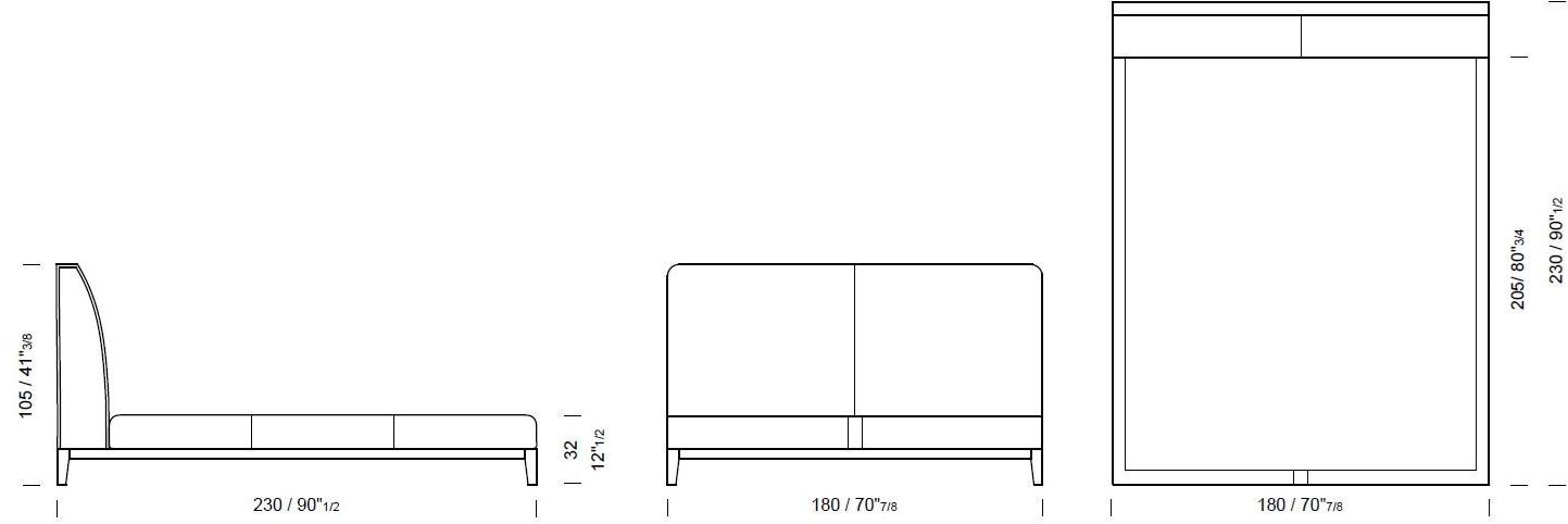 Borzalino Двуспальная кровать из ткани с мягким изголовьем Greg sun-id-1478480 - Вид №7