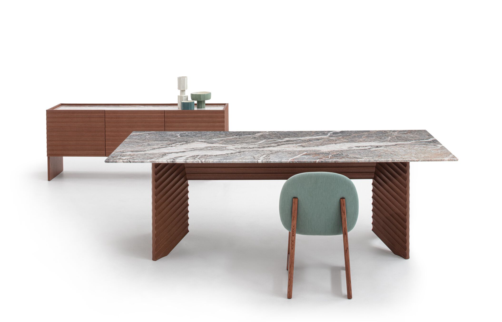 Прямоугольный стол с деревянной, мраморной или стеклянной столешницей MOROSO Rows ARCH-00002610 - Вид №1