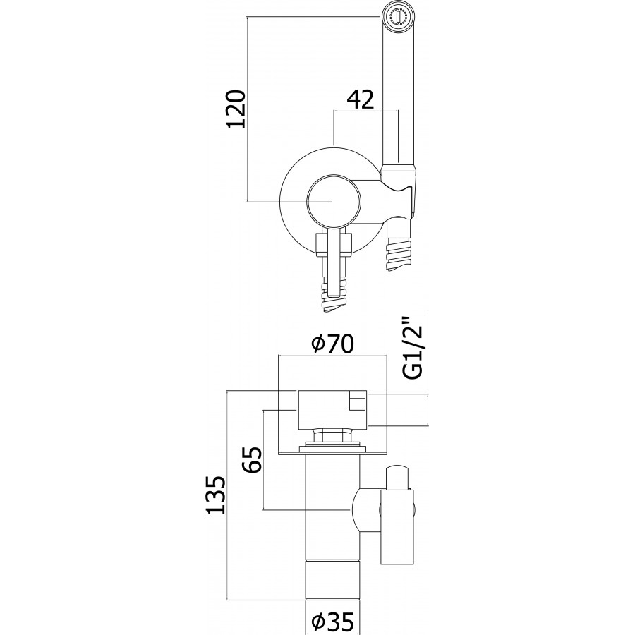 PE870303740 Гигиенический душ цвет белый Webert Pegaso - Вид №1