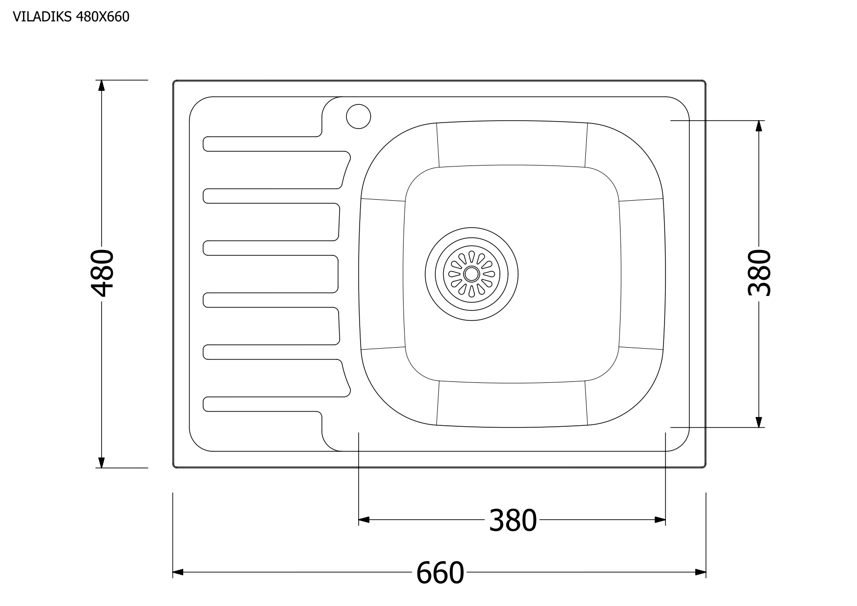 Мойка Владикс врезная 48х66 L-266