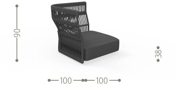 Talenti Модульный садовый диван из ткани и веревки Cliff sun-id-1425103 - Вид №34