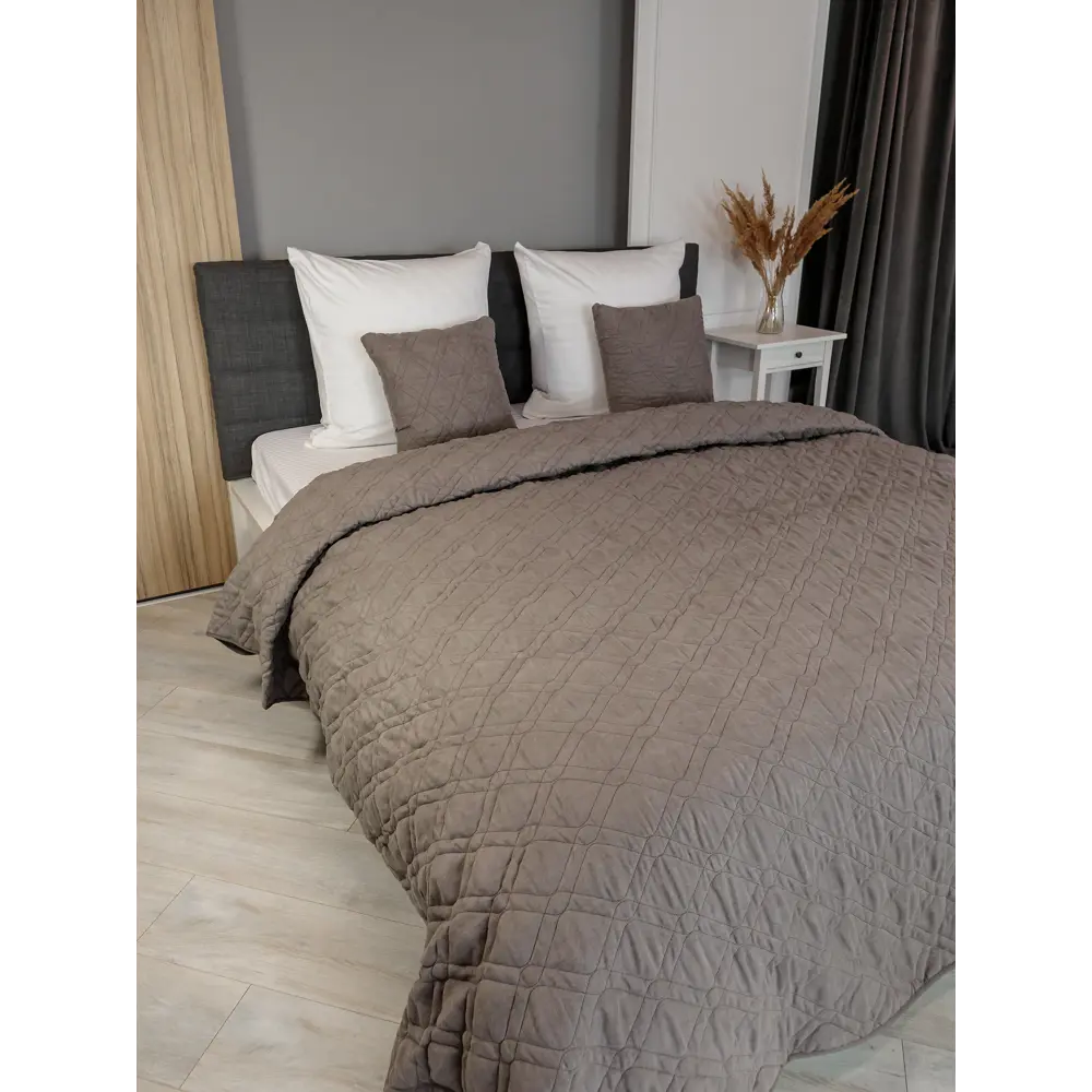 Бельвита | Покрывало из замши кофейного цвета 220×240 см 89087190 STLM-0078215 - Вид №4