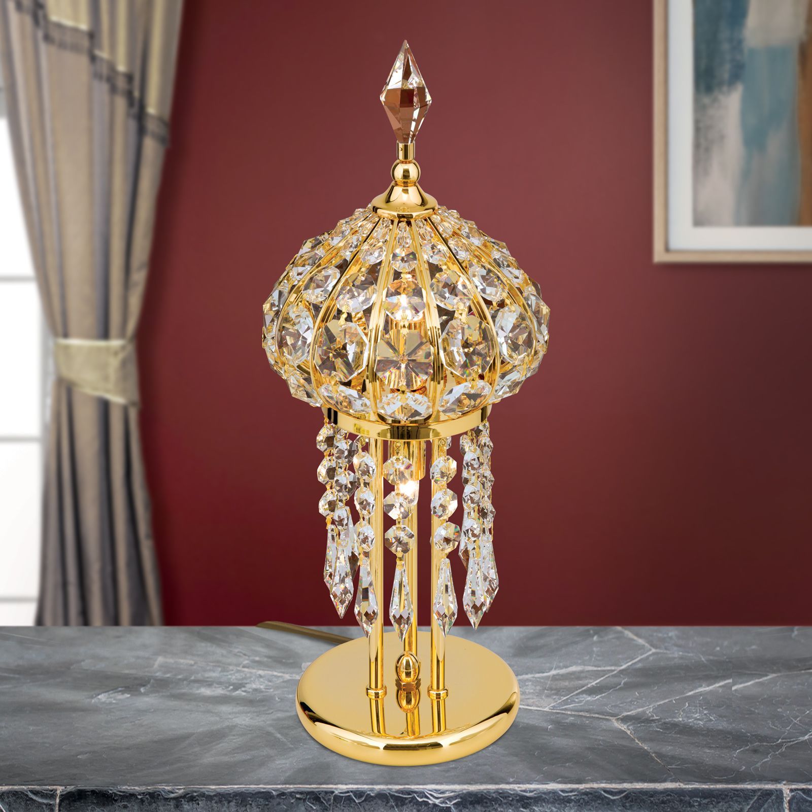 Латунная настольная лампа с кристаллами Orion Oriental ARCH-00023378 - Вид №5