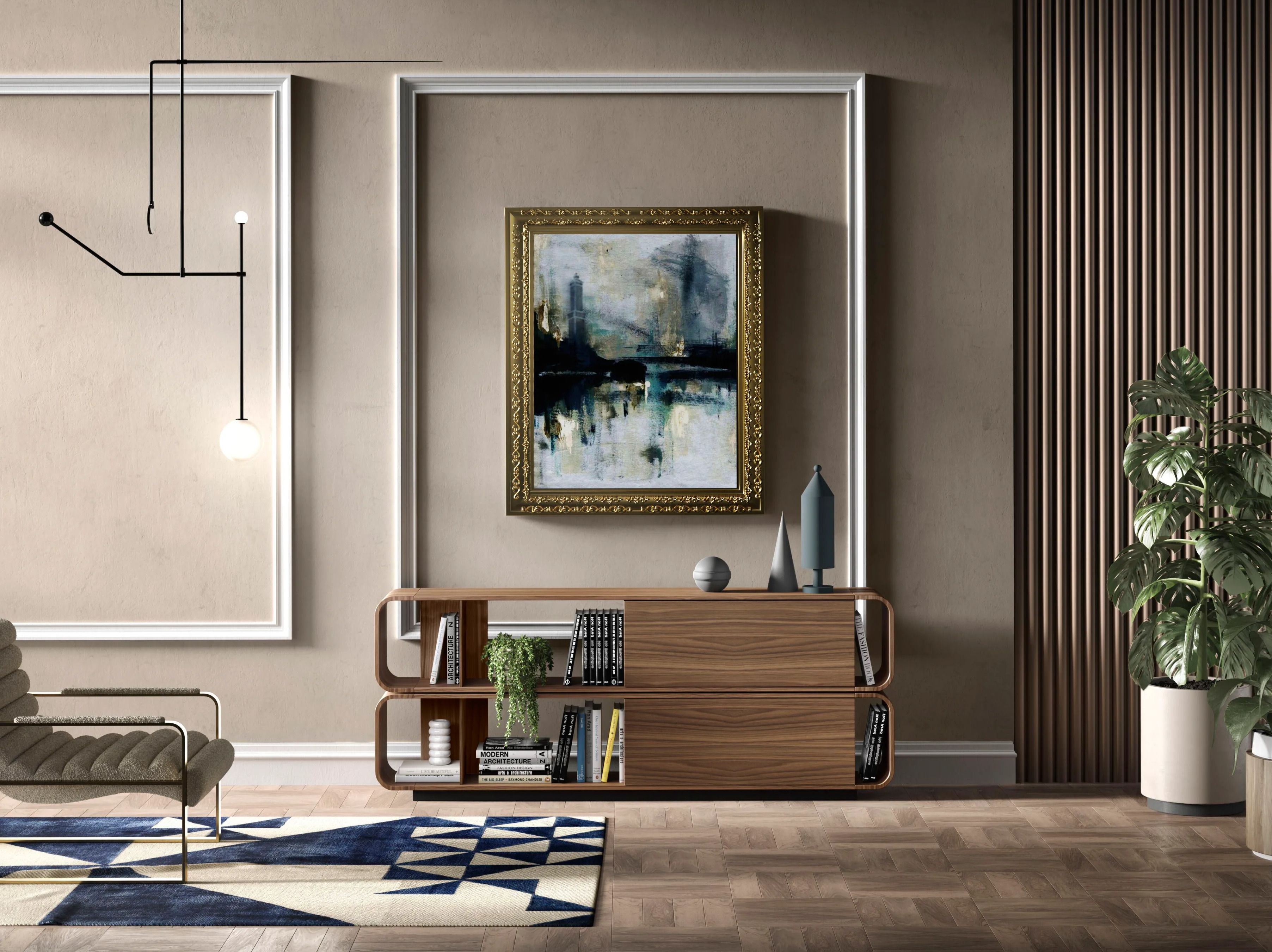 Двухсторонний деревянный шкаф с откидными дверями Barba design Round Up ARCH-00091526