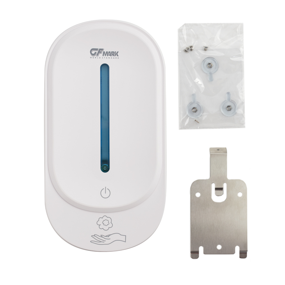 GFmark - Дозатор СЕНСОРНЫЙ, ПЕНА, пластик АБС, БЕЛЫЙ, большой, с полоской, 350 мл, код: 677  - Вид №7