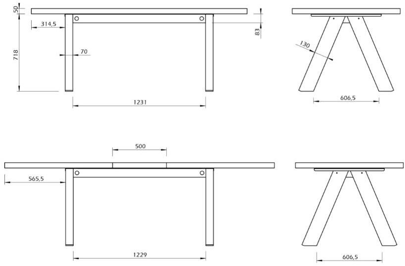 TemaHome Раздвижной прямоугольный обеденный стол sun-id-1414263 - Вид №6
