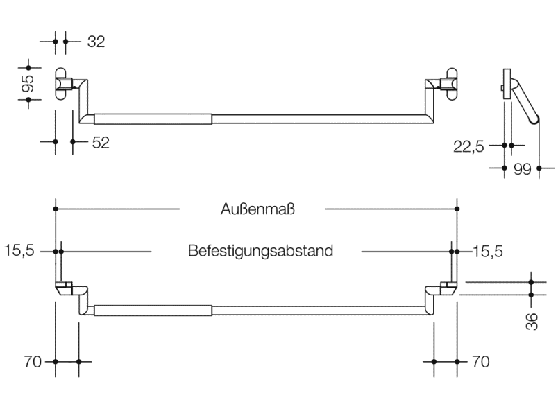 PS160XA4060 Бар паники в соответствии с DIN EN 1125 HEWI Neuheiten BB  - Вид №1