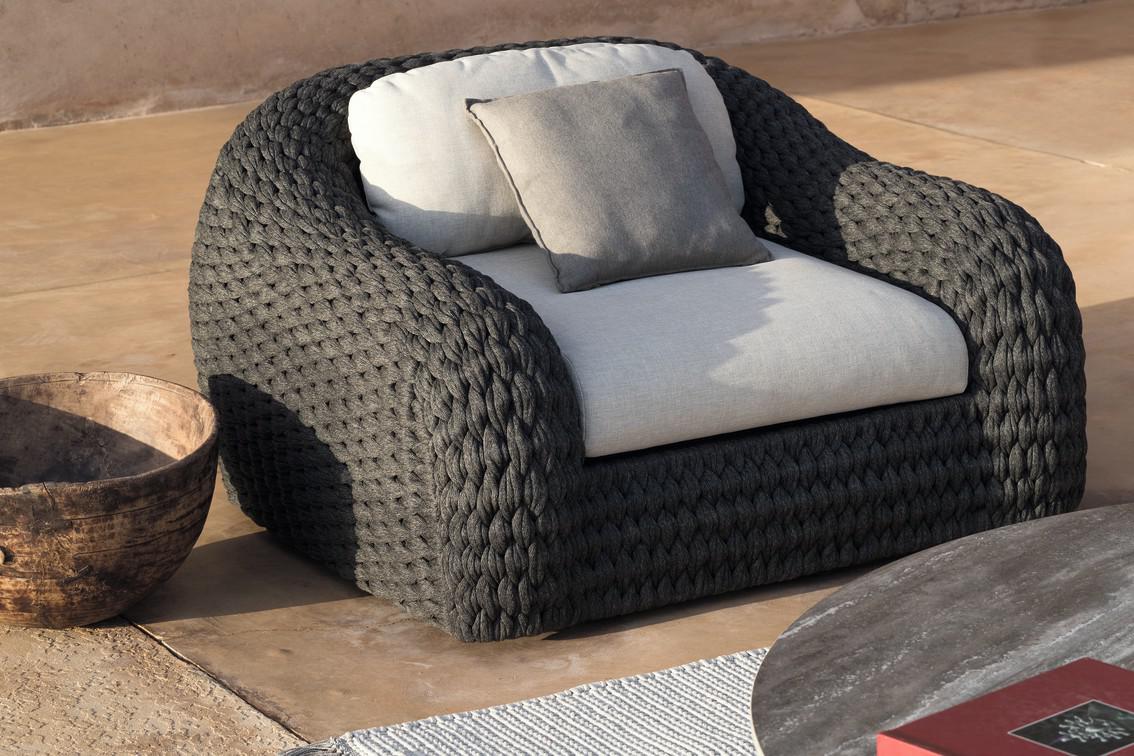 MNST551 1 мест. веревка 45мм антрацит Manutti Kobo - Вид №2