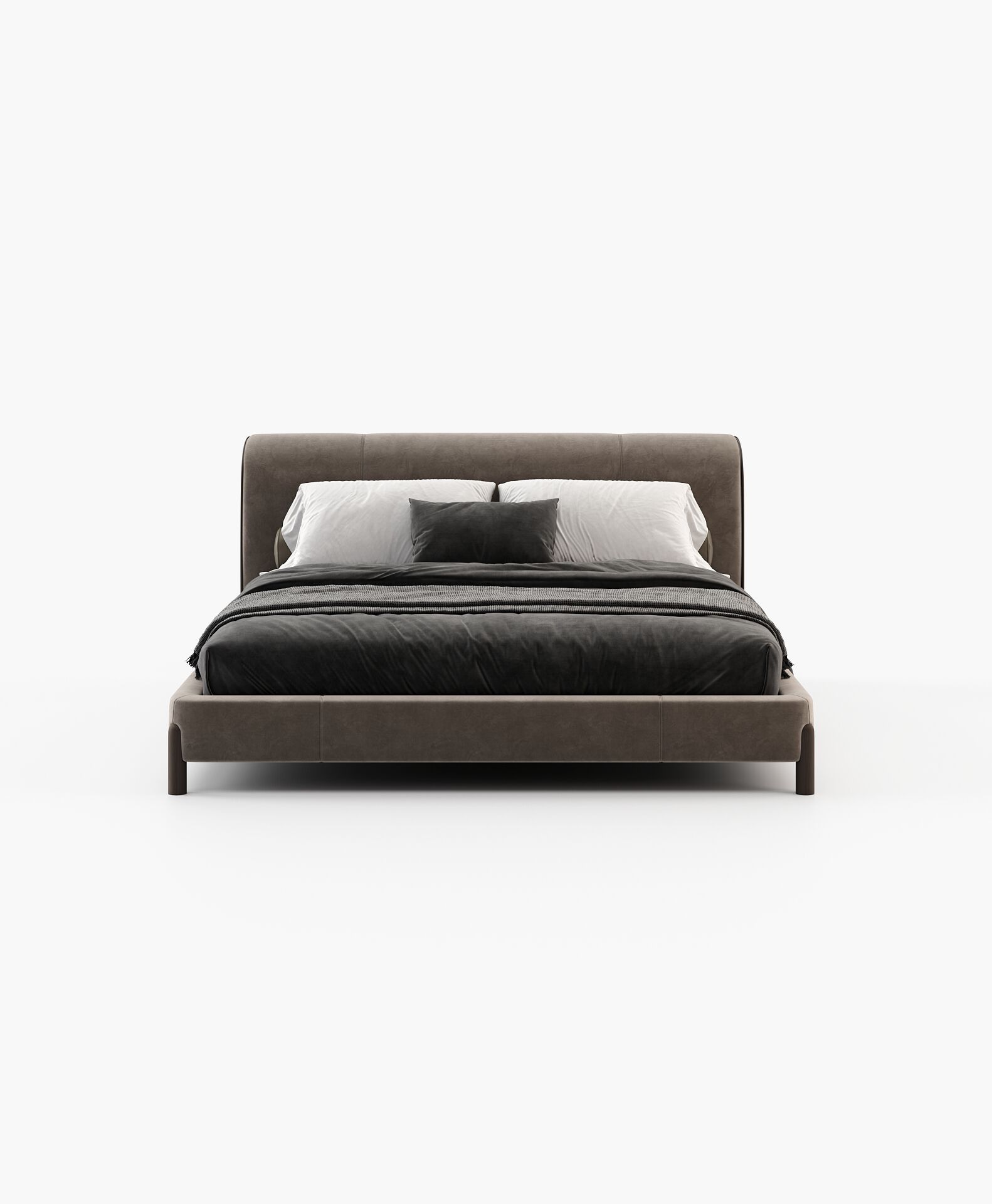 Двуспальная кровать из ткани с мягким изголовьем Laskasas Canvas ARCH-00149703 - Вид №8