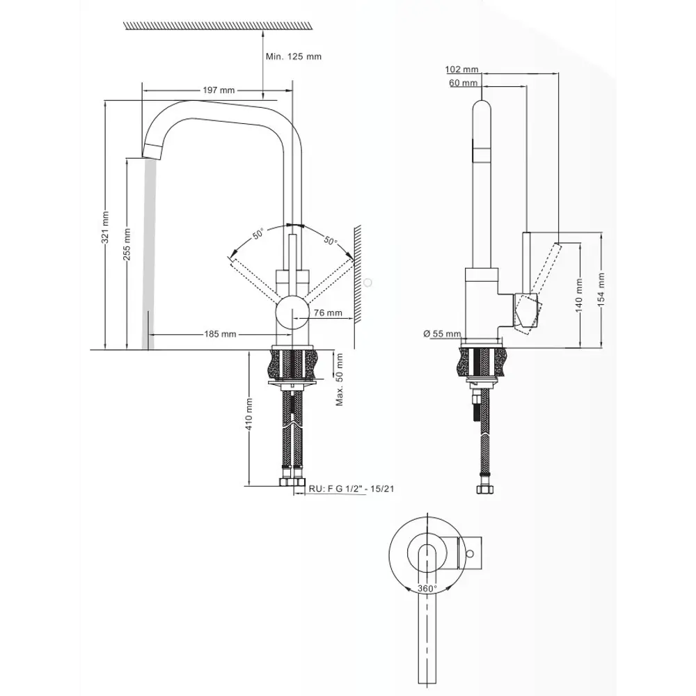 DELINIA Alena — кухонный смеситель с высоким изливом в хромированном исполнении 82063082 STLM-0018529 - Вид №7