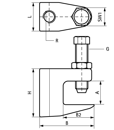 6007408 BIS Stainless Steel Beam Clamp Model C для балок walraven  - Вид №1