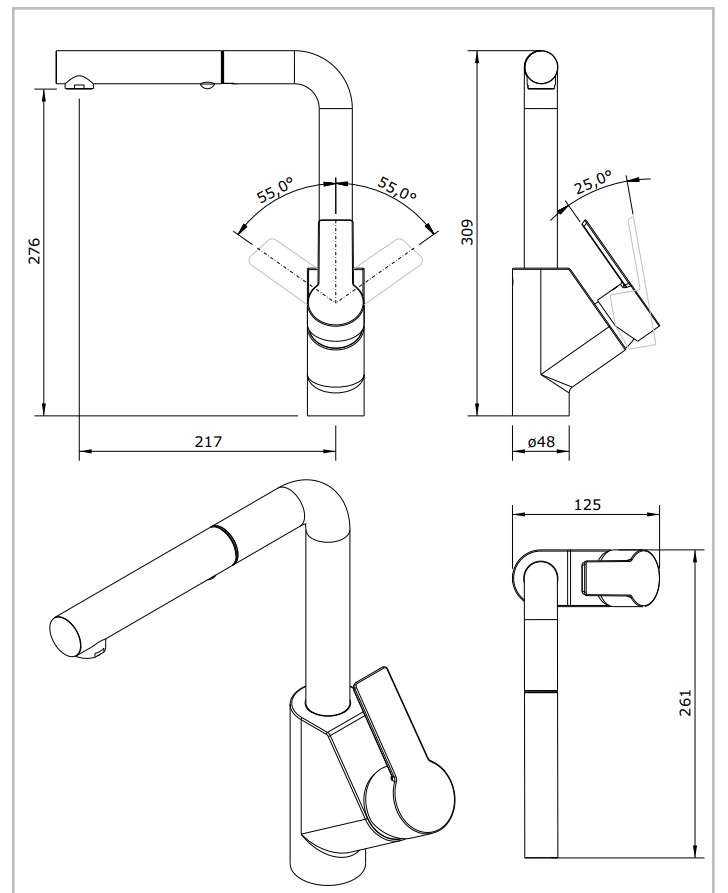 Смеситель для кухни Sanindusa Master 40 525300111 - Вид №1