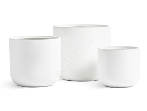 41.1020-0030-WH-30 Кашпо  ERGO - серия Just - Цилиндр - Белый камень Цветочная коллекция