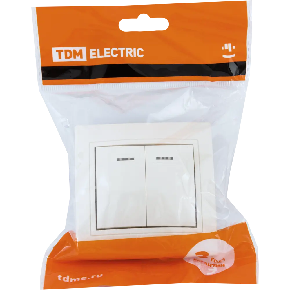 TDM ELECTRIC Выключатель встраиваемый с подсветкой, бежевый 85591345 Таймыр STLM-0064430 - Вид №5