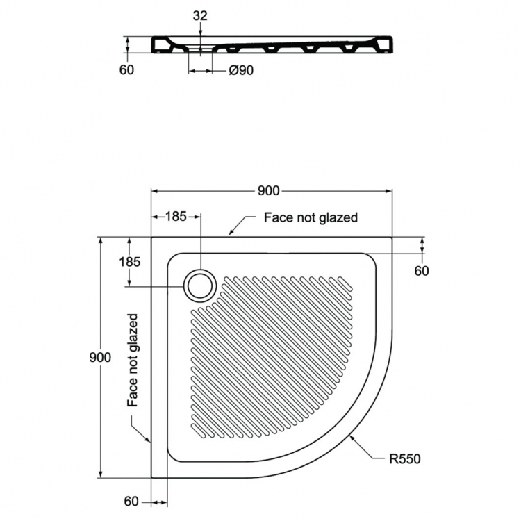 T266901 Душевой поддон 90X90 см Ideal Standard CONNECT - Вид №1