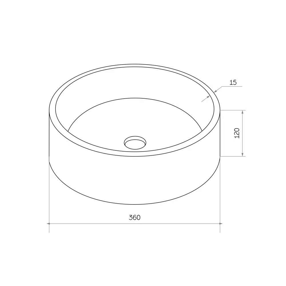 Раковина Round накладная 36x36 см цвет белый матовый Santreyd STLM-2009989 - Вид №5